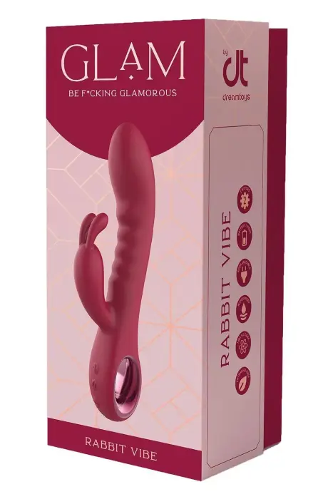 Glam lankstus triušio vibratorius – 22 cm (8.5″) – rožinis