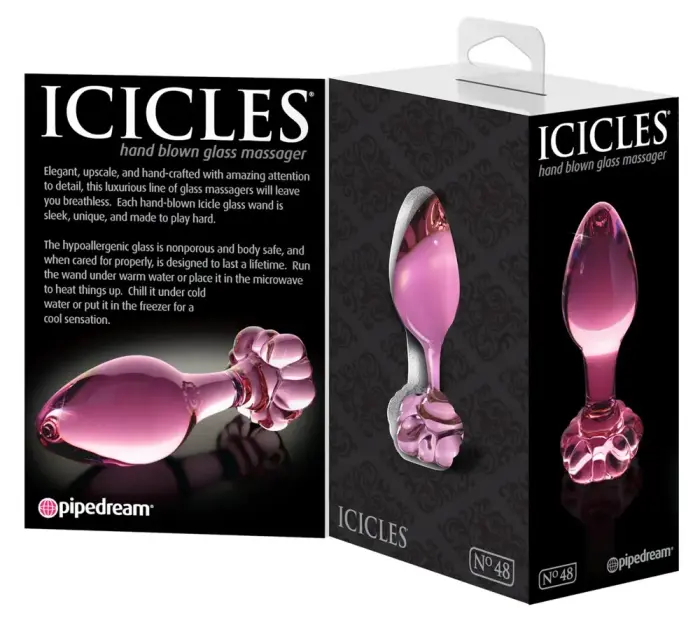 Icicles Nr. 48 – Stiklinis dildo – 8.9 cm – Clear Photo