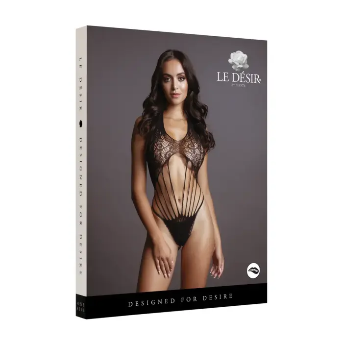 Strappy Lace Teddy – Black – One Size