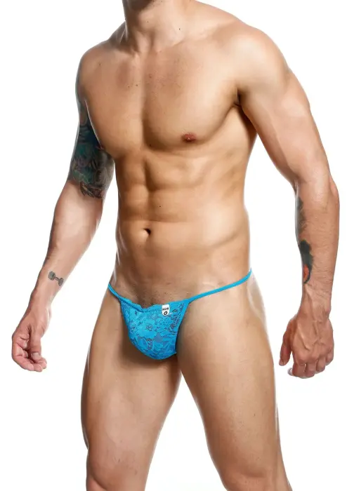 MOB Lace Thong – Aqua – S/M