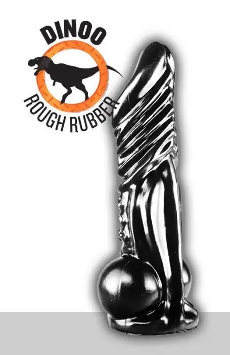 Rinchenia rievots dildo ar sēkliniekiem – 20 cm (8″) – Caurspīdīgs
