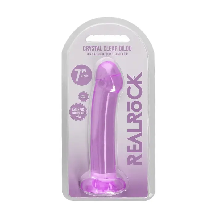 Нереалистичный дилдо с присоской – 17 cm (7″) – Фиолетовый