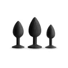 Renegade Triple Ace silicone anal plug kit – 3 sizes – black — Photo 1