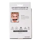 Sportsheets Saffron silikoninis žąslinis antkramtis su reguliuojamu dirbtinės odos dirželiu – juodas/raudonas — Nuotrauka 5