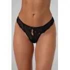Christine Marzia – elastīgas mežģīnes string ar atvērtu soli – melns – XXL — Foto 1