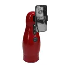 Virtuo – imemis- ja vibratsiooniga masturbaator-pump telefonikinnitusega – metallpunane — Foto 2