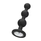 Anaaltapp helmeste ja teemantkristalliga põhjaga – 10 cm (3.9″) – Must — Foto 8