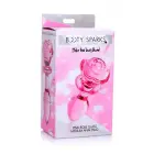 Rozā rozes formas stikla anālais spraudnis – 10 cm (4″) — Foto 1