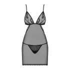 Obsessive melns naktskrekls ar stringiem – L/XL — Foto 3