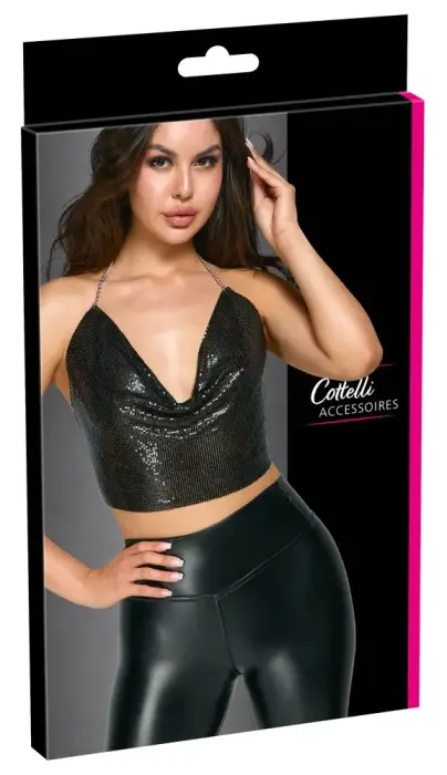 Cottelli Metal Plate Crop Top – Black