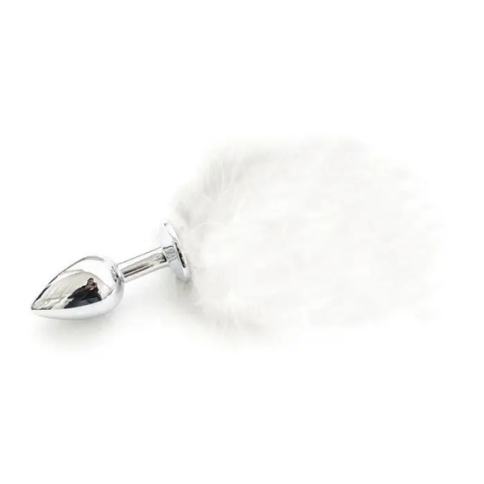 Anal Plug with Fluffy Tail – S – White