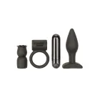 Pleasure Kits Allure Collection – вибропуля, насадка-тизер, кольцо для пар и анальный зонд – чёрный — Фото 2