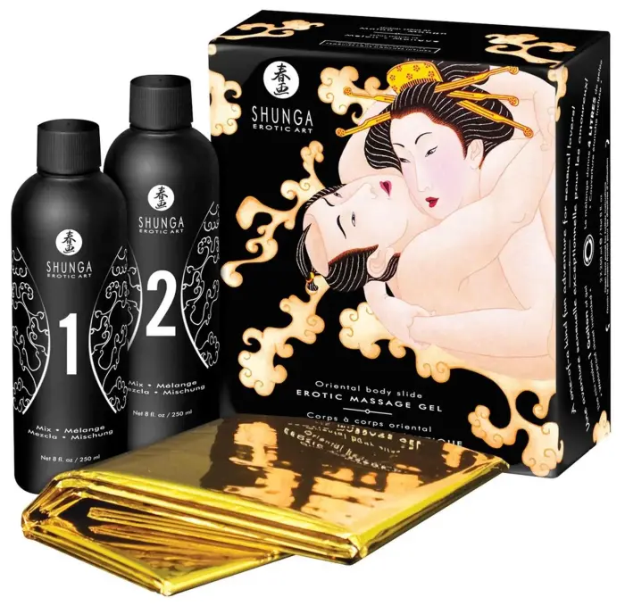 Shunga Oriental Body Slide набор массажного геля – дыня и манго – 500 мл