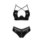 Obsessive wet look pesukomplekt pitsi ja lukuga – must – XS/S — Foto 3