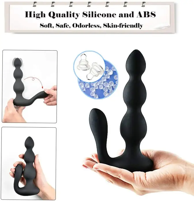 Remote Silicone Anal Beads – Black Photo