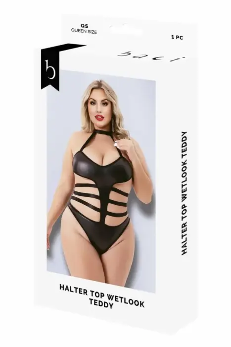 Baci Halter Top Wetlook Teddy Black QS