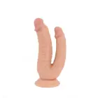 Kiotos COX Double Penetration Dildo with Suction Cup – 21 cm (8.3″) – Flesh — Photo 1