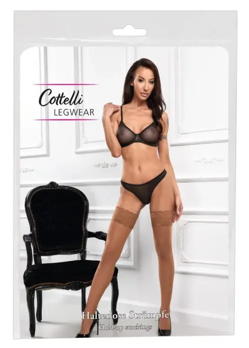 Cottelli Legware Hold-Ups Light Skin 20 DEN чулки с кружевной лентой