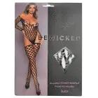 Be Wicked соблазнительное сетчатое боди с чулками – чёрное – One Size — Фото 4