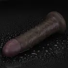 LoveToy Sliding Skin Pro II – kahekihiline realistlik silikoon-dildo – must – 22,9 cm (9'') — Foto 15