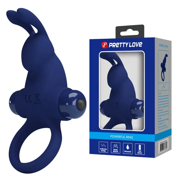 PRETTY LOVE - Powerful Vibrating Cock Ring - 10 Functions - Black
