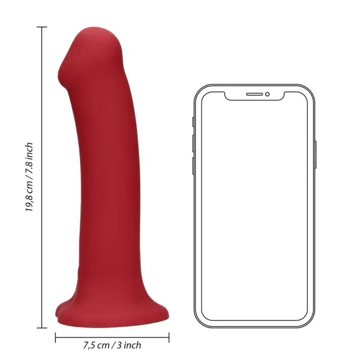 Nefaliskais vibrējošais dildo – liels – sarkans Foto 8