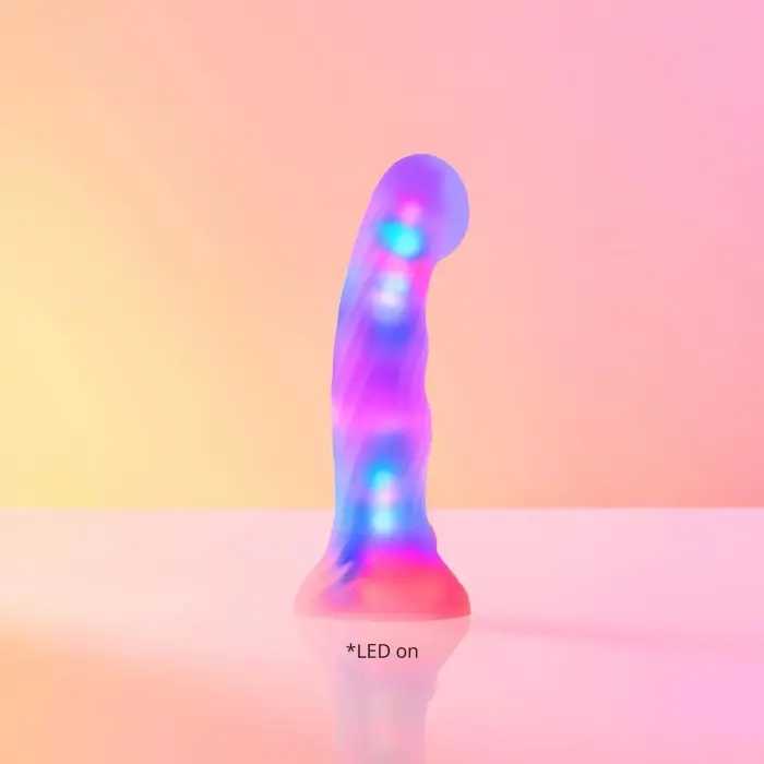 Love to Love Neon Art Sugar Bomb LED dildo iminapaga – 14.3 cm (5.6″) – Mitmevärviline