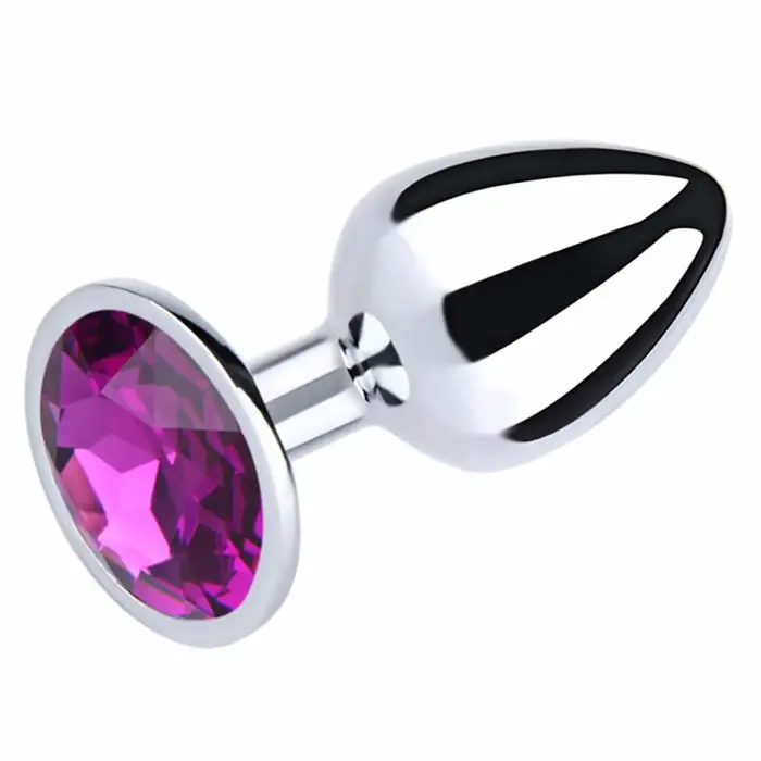 Серебристая анальная пробка – S – 7 cm (2.75″) – Фиолетовая