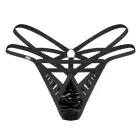 Obsessive Keira Lise стринги с ремешками и кольцом – чёрные – 2XL/3XL — Фото 5