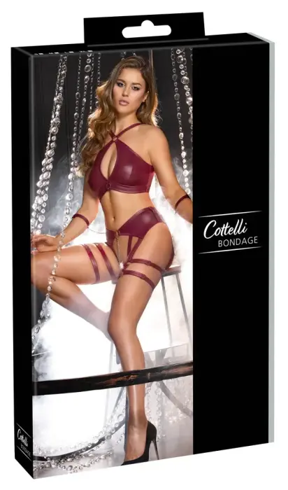 Cottelli Bondage Lingerie Set – Red – M