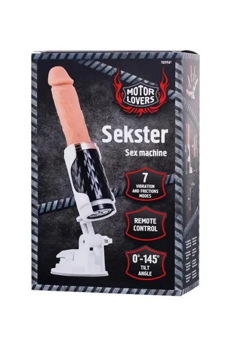 Sekster seksa mašīna no MotorLovers – melna – 29 cm Foto 7