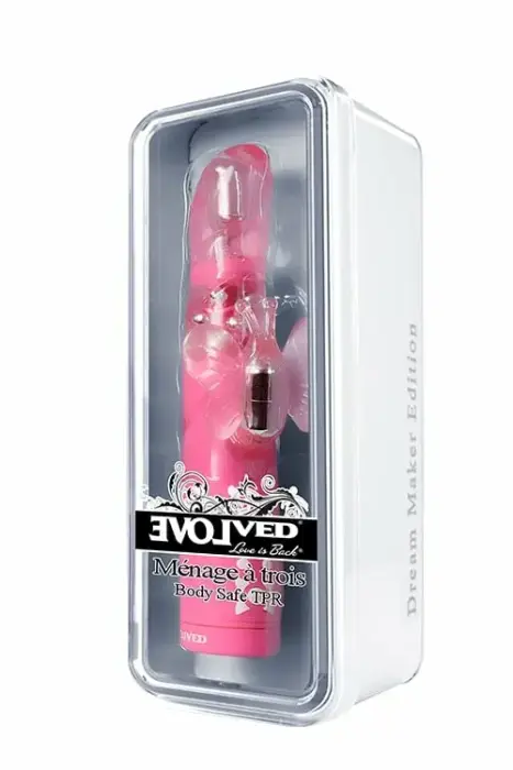 EVOLVED Menage a Trois Pink Multi-Function Intimate Machine – three motors – 25.4 cm