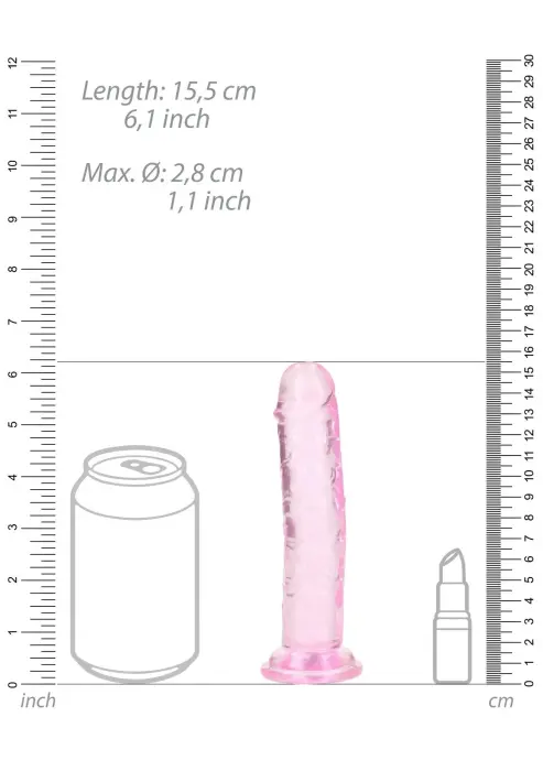 Reālistisks dildo ar piesūcekni – 14.5 cm (5.7″) – Caurspīdīgs Foto 6
