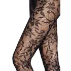 Leg Avenue Seamless Floral Lace Pantyhose – Black – One Size — Photo 7