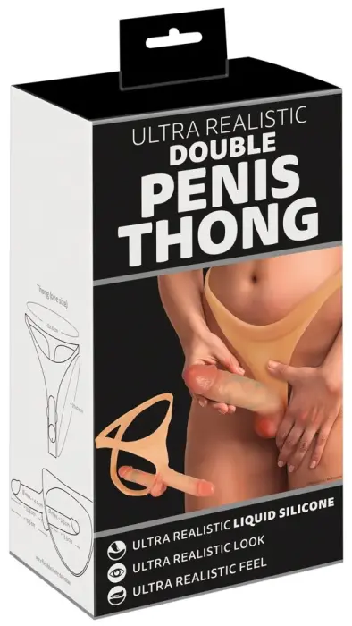 You2Toys Dvigubas dildo su dirželiu – 15.5 cm – kūno spalva