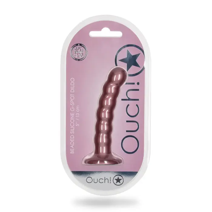 Дилдо для точки G с бусинками – 13 cm (5″) – Розовый