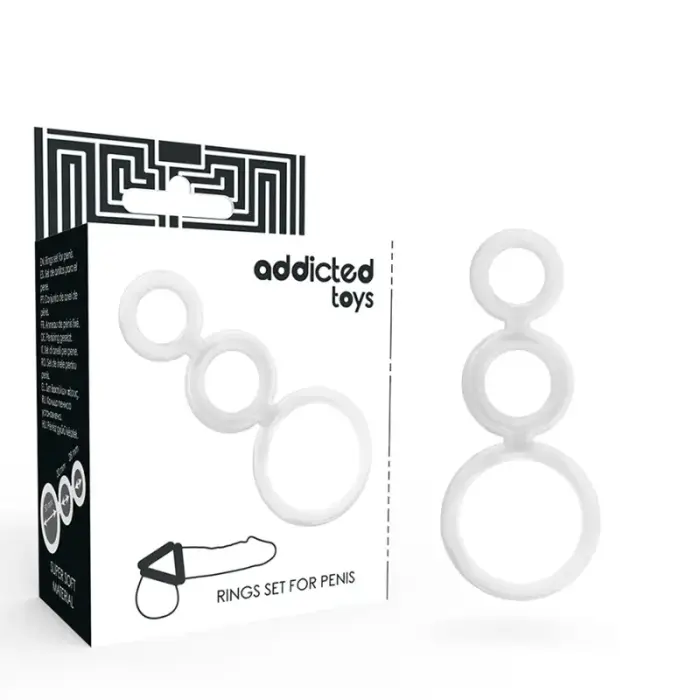 Addicted Toys läbipaistev rõngaste komplekt – 3 suurust