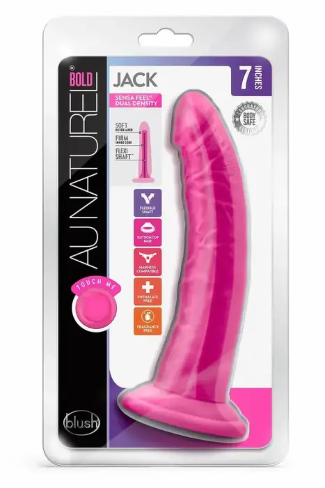 Blush Au Naturel Bold Jack – divslāņu elastīgs dildo – rozā – 17,8 cm