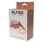 Blaze Elite Vegan Leather Collar with Chain Leash – Cognac — Photo 1
