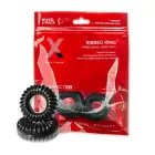 PF Blend Premium Stretch Ribbed Ring Slim – Cock Ring Set – Black — Photo 1