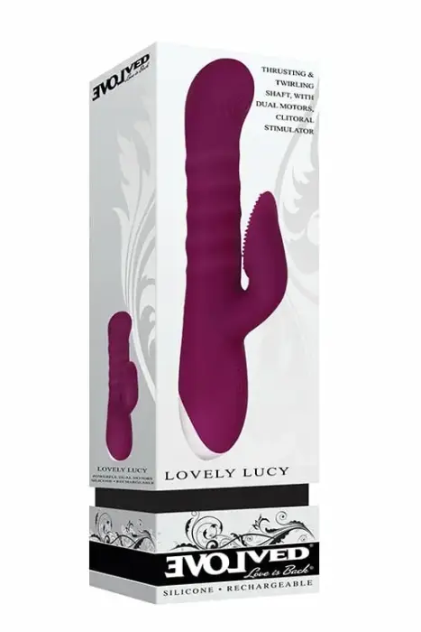 EVOLVED Lovely Lucy Dual Motor Intimate Machine – purple – waterproof – 23.5 cm