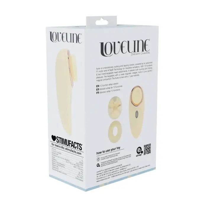 Aurie – AirTap vibrator with two head attachments – yellow