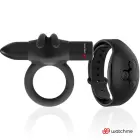 Black&Silver Agron vibrating cock ring with WatchMe remote watch – black — Photo 2