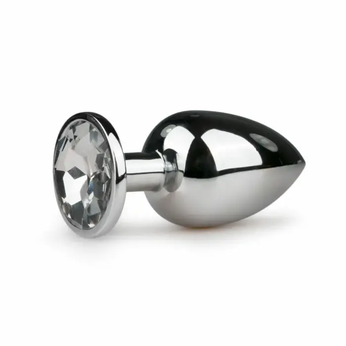 Rimba Aluminium Intimate Plug with Large Crystal – M – Clear