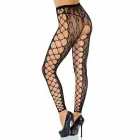 Leg Avenue колготки без стопы с леопардовым узором и сетчатыми вставками – One Size — Фото 3