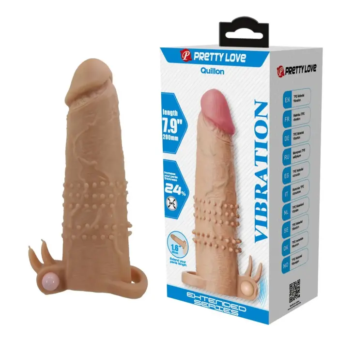 Pretty Love Quillon – Vibrating Penis Sleeve – 17 cm (6.7″) – Skin