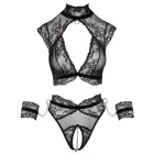 Cottelli Bondage комплект бюстгальтера с ошейником и наручниками – чёрный – XL — Фото 12