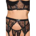 Cottelli LINGERIE Hebe Wet Look Suspender Set – Black – 85B/L — Photo 4