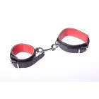 Basic Leather Handcuffs – Red — Photo 3