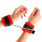 KINK Beginner фиксаторы для запястий с искусственным мехом – чёрно-красные 30x7 см — Фото 4